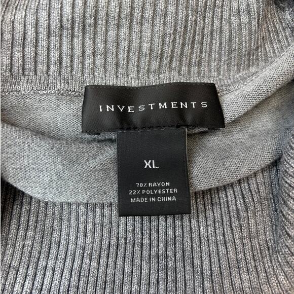 Investments Women’s Long Sleeve Ribbed Turtleneck Sweater, Gray, size XL - Picture 7 of 10